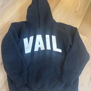 Gildan Black Hoodie with VAIL (Colorado) White Lettering